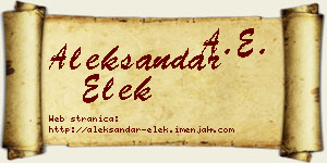 Aleksandar Elek vizit kartica